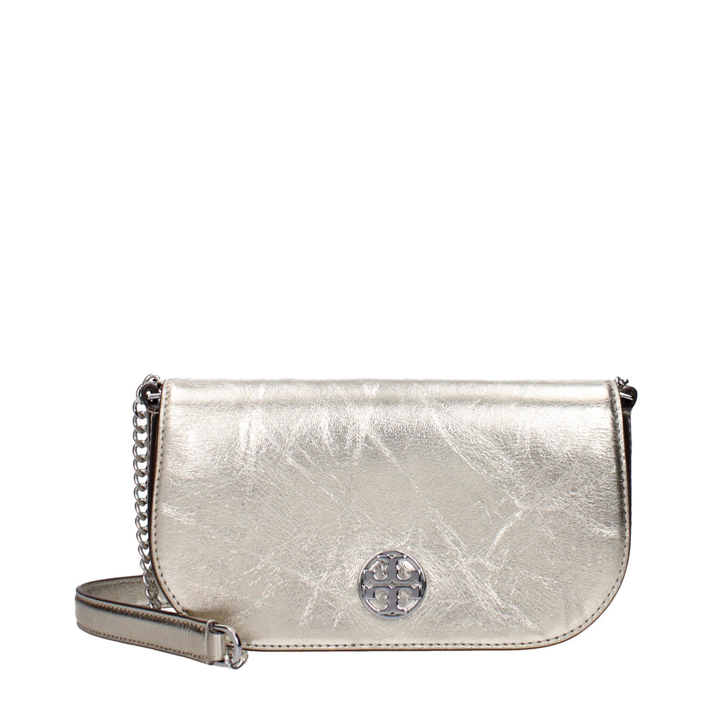 Tory Burch Logo Leather Crossbody Bag — Gold