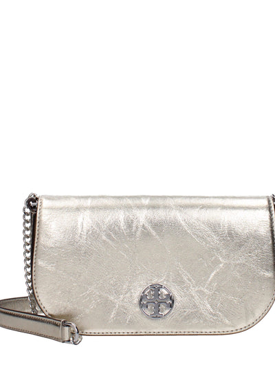 Tory Burch Logo Leather Crossbody Bag — Gold