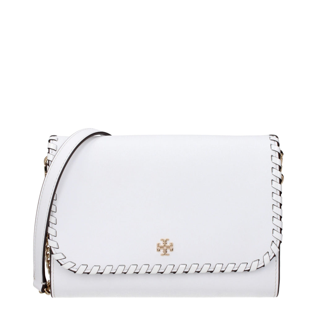 Tory Burch Leather Clutch — White & Gold