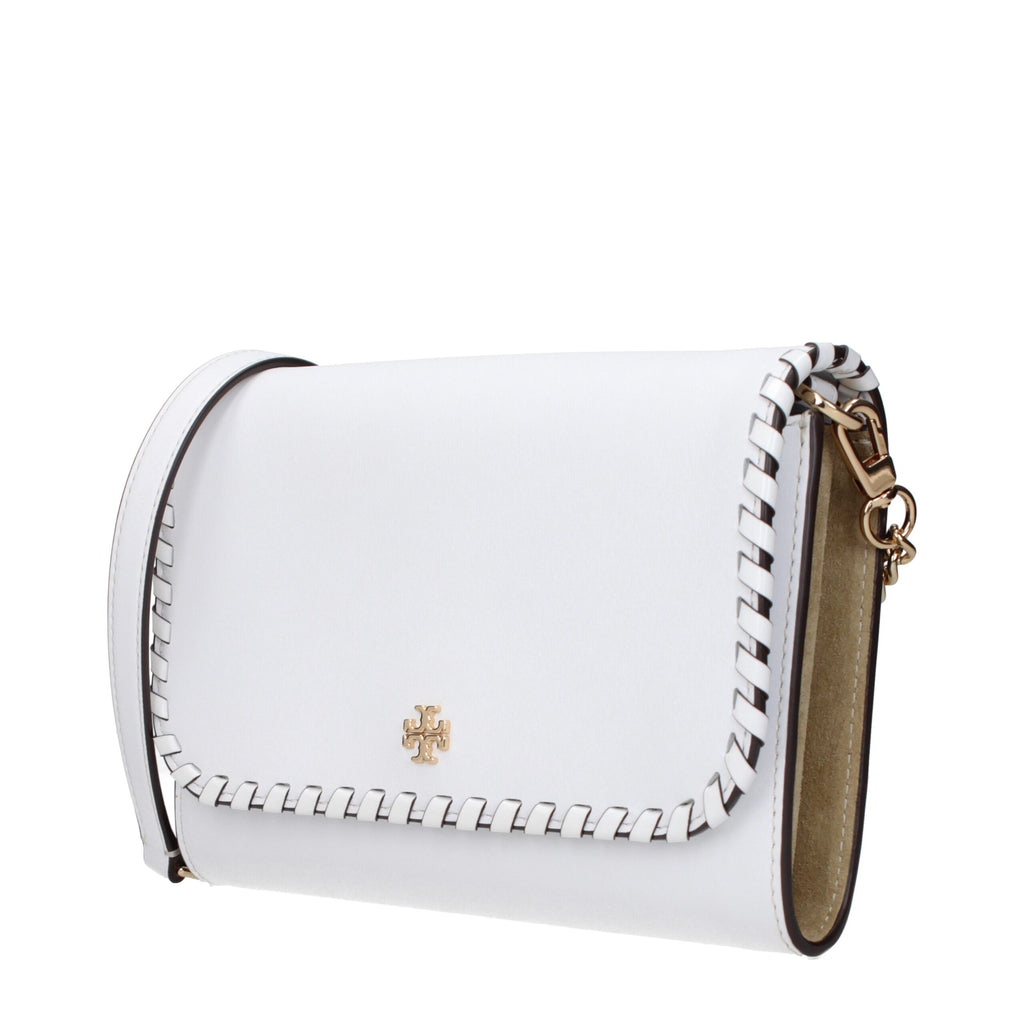 Tory Burch Leather Clutch — White & Gold