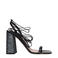 Miu Miu Patent Leather Platform Sandal — Black