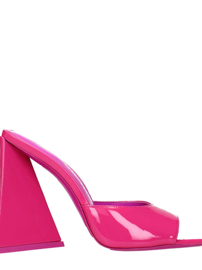 The Attico Patent Leather Platform Sandal — Pink