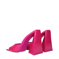 The Attico Patent Leather Platform Sandal — Pink