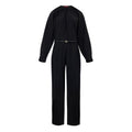 Gucci Wide-Leg Wool Blend Jumpsuit with Removable GG Patent Belt