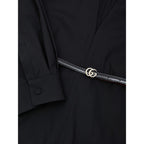 Gucci Wide-Leg Wool Blend Jumpsuit with Removable GG Patent Belt