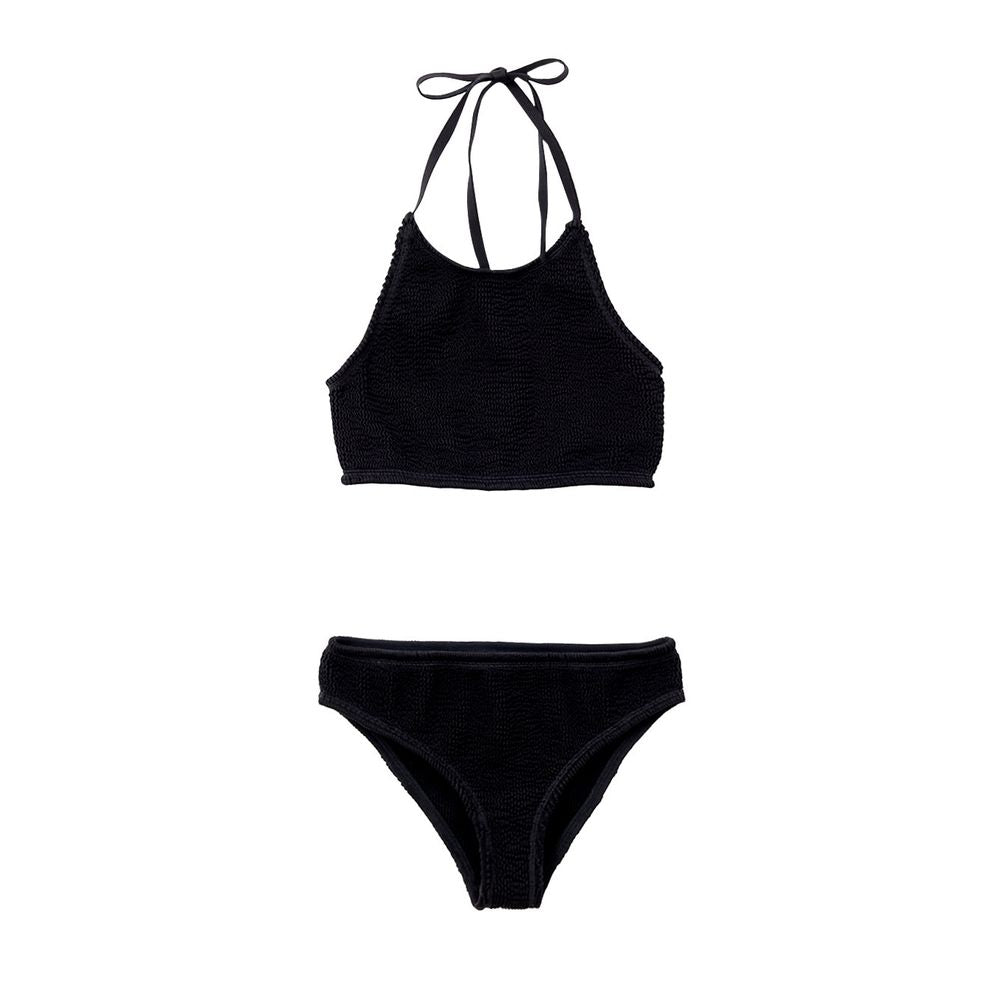 Bottega Veneta Black Mille Pieghe Two-Piece Swimsuit