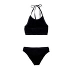 Bottega Veneta Black Mille Pieghe Two-Piece Swimsuit