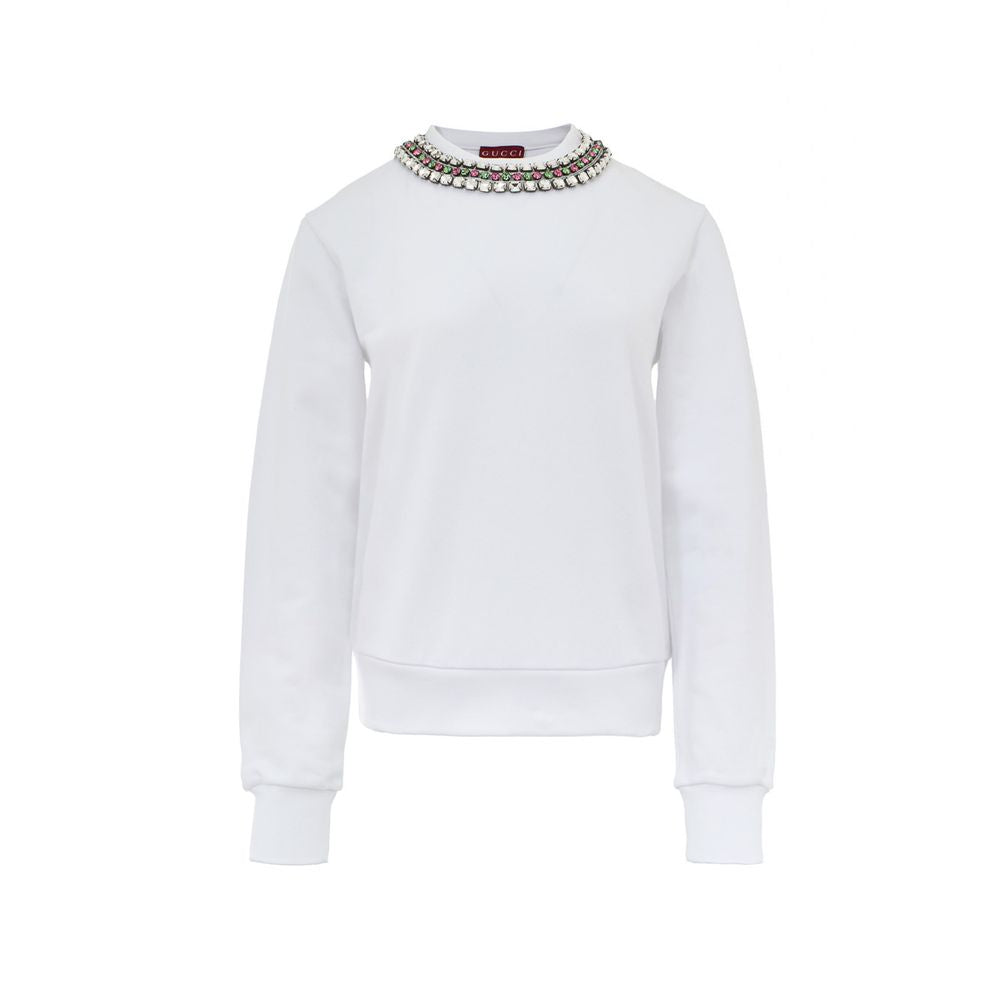 Gucci Jewel Neck Cotton Sweatshirt