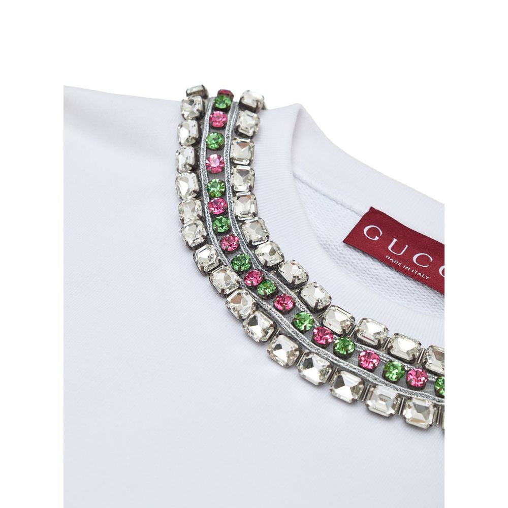 Gucci Jewel Neck Cotton Sweatshirt