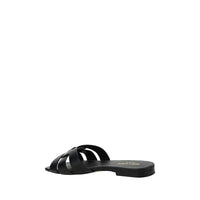 Saint Laurent Square-Toe Woven Leather Sandal