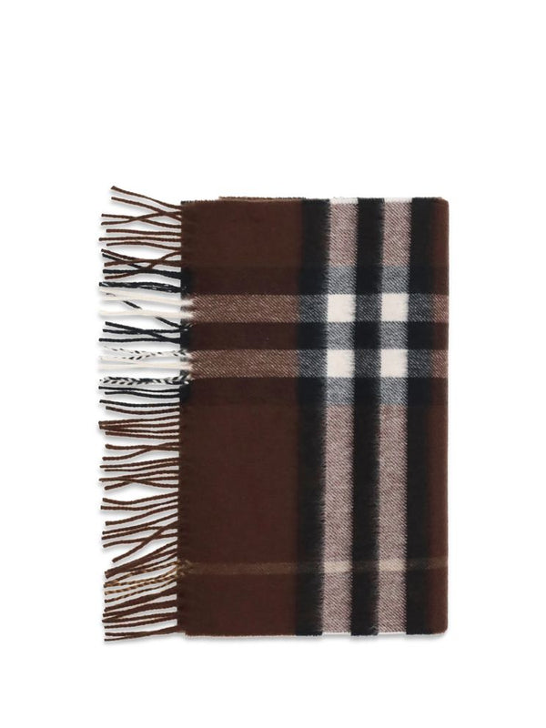 Burberry Archive Check Cashmere Scarf — Brown