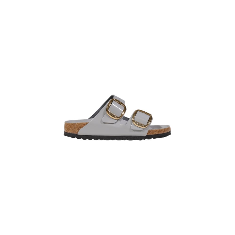 Birkenstock Arizona Big Buckle Leather Slide — Grey