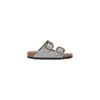 Birkenstock Arizona Big Buckle Leather Slide — Grey