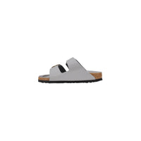 Birkenstock Arizona Big Buckle Leather Slide — Grey