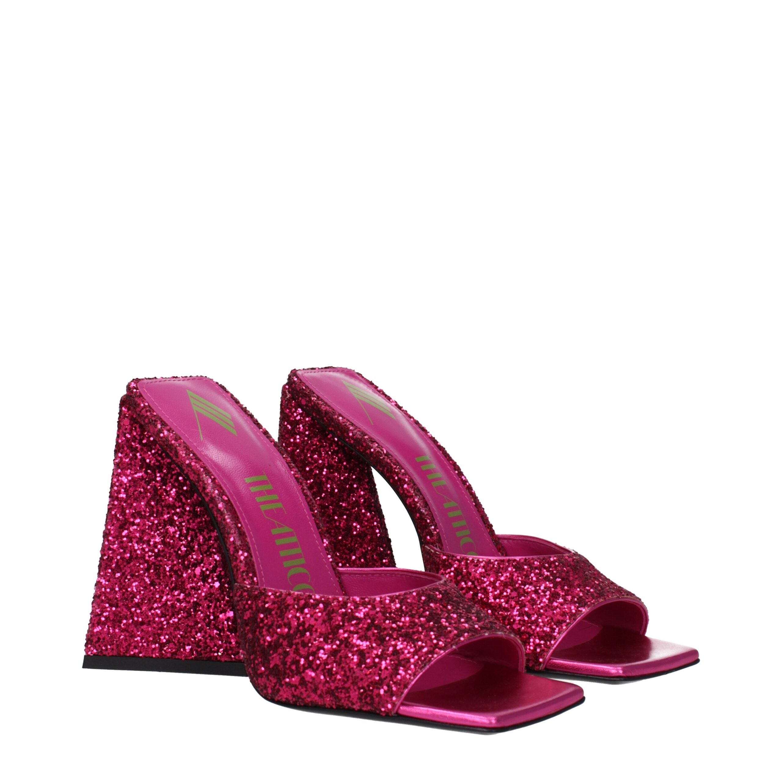 The Attico Fuchsia Glitter Platform Sandals