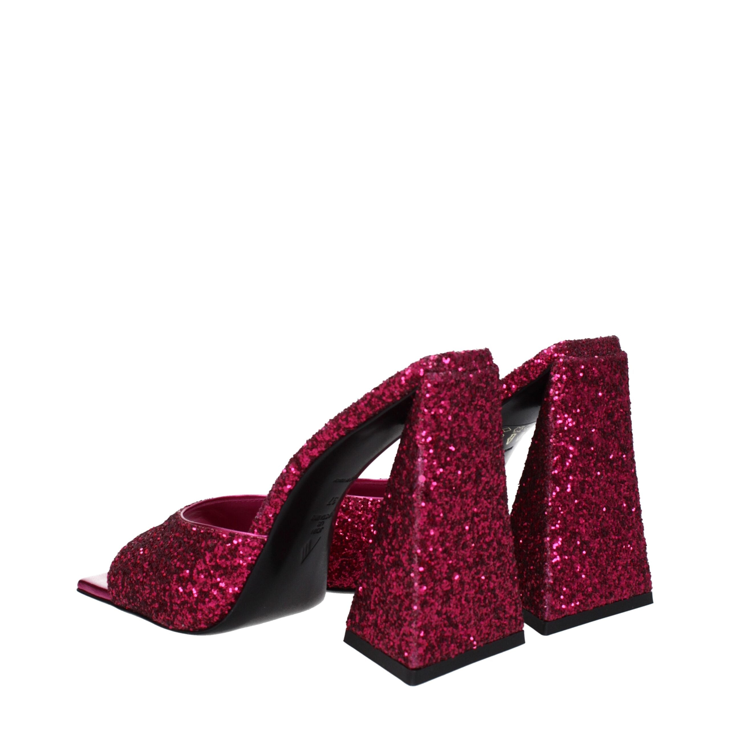The Attico Fuchsia Glitter Platform Sandals