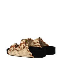 Isabel Marant Raffia Slip-On Sandals in Natural