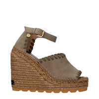 Stella McCartney Eco Suede Wedge Sandal — Green