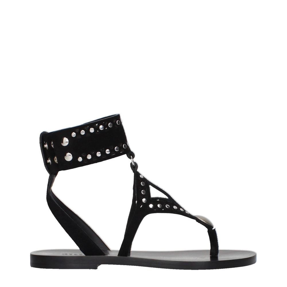 Isabel Marant Studded Suede Sandals in Black