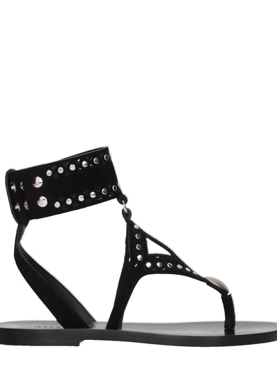 Isabel Marant Studded Suede Sandals in Black