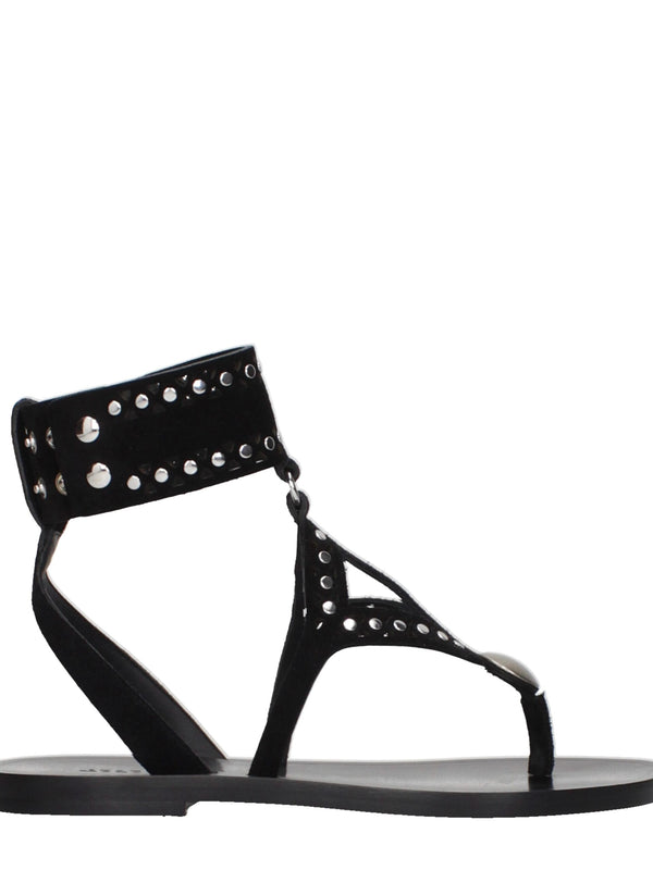 Isabel Marant Studded Suede Sandals in Black
