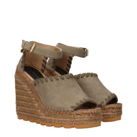 Stella McCartney Eco Suede Wedge Sandal — Green