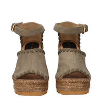 Stella McCartney Eco Suede Wedge Sandal — Green