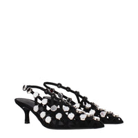 The Attico Studded Suede Stiletto Sandal — Black
