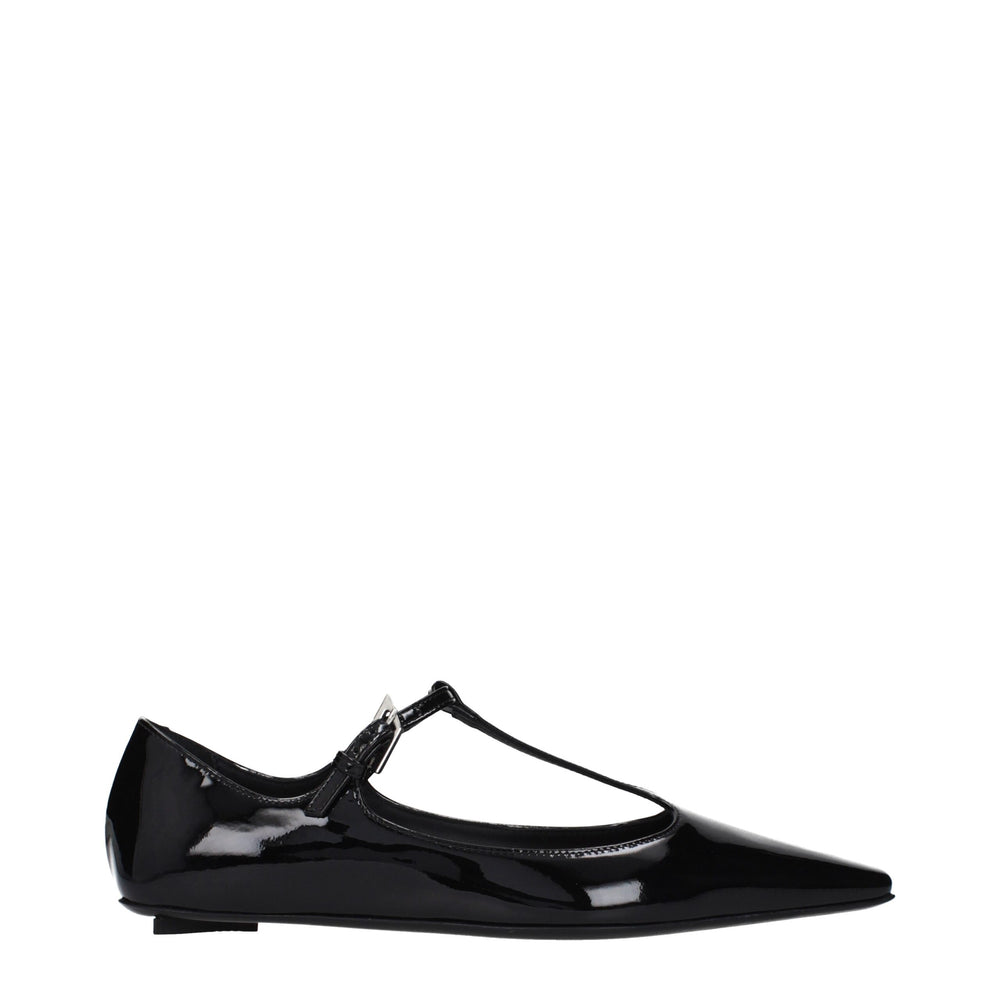 The Attico Patent Leather Ballet Flat — Black