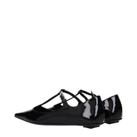 The Attico Patent Leather Ballet Flat — Black