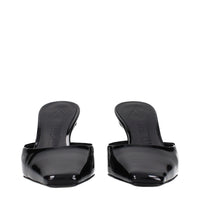 The Attico Patent Leather Flat Sandal — Black