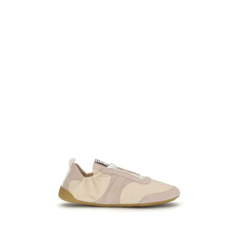 Chloé Beige Nylon Kick Sneakers