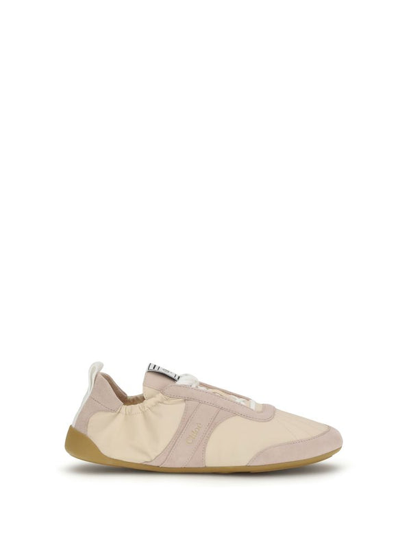 Chloé Beige Nylon Kick Sneakers
