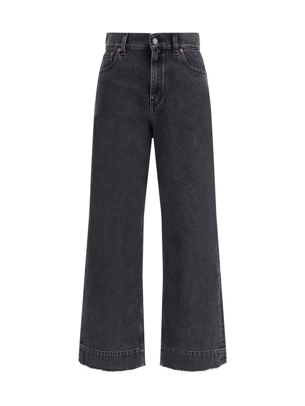 Chloé Black Cotton High-Waisted Cropped Jeans