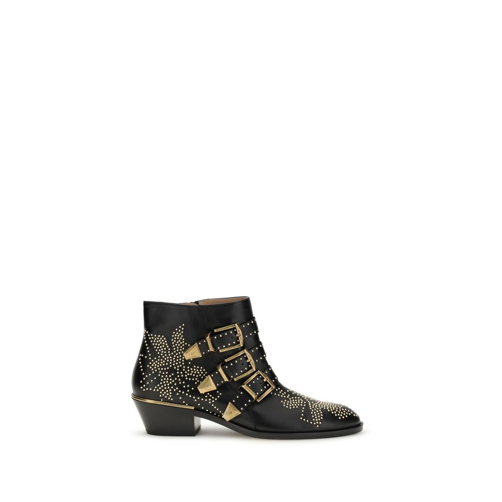 Chloé Black Calf Leather Susan Ankle Boots