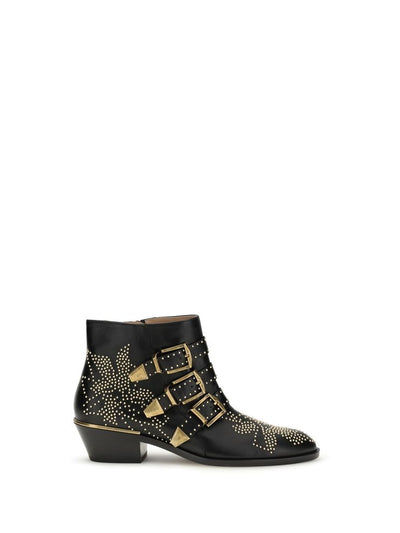 Chloé Black Calf Leather Susan Ankle Boots