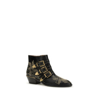 Chloé Black Calf Leather Susan Ankle Boots