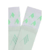 The Attico Logo Cotton Ribbed Socks — Bicolour