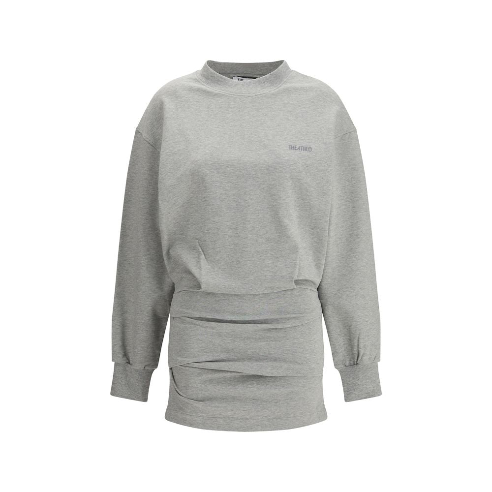 The Attico Pleated Fleece Mini Dress
