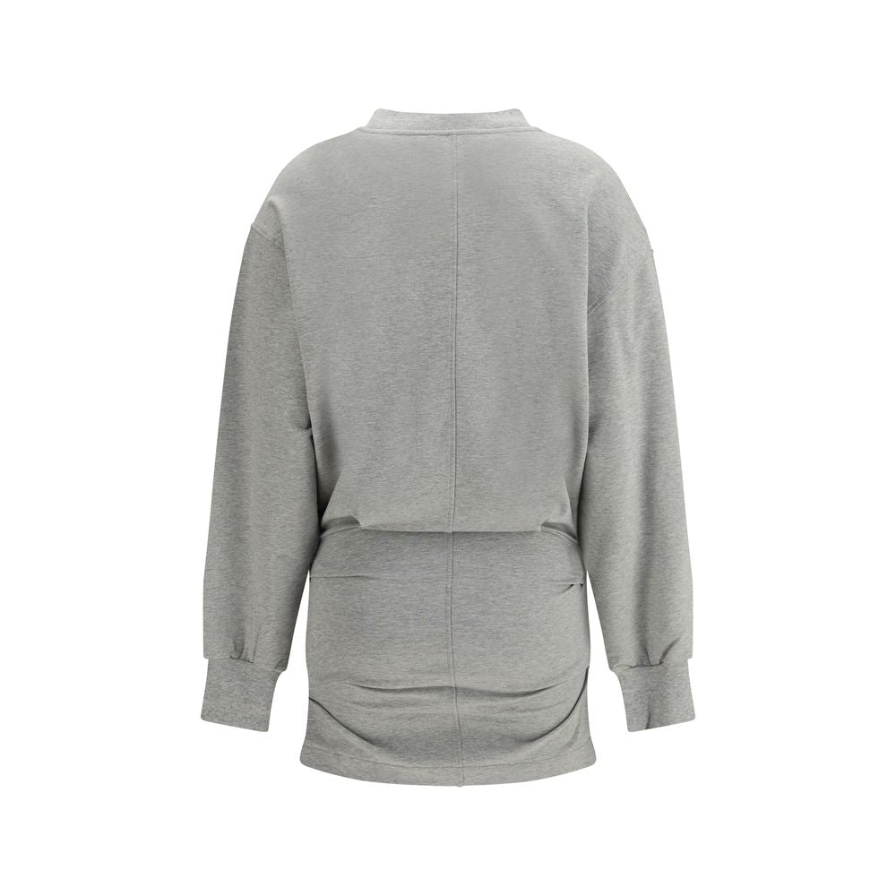 The Attico Pleated Fleece Mini Dress