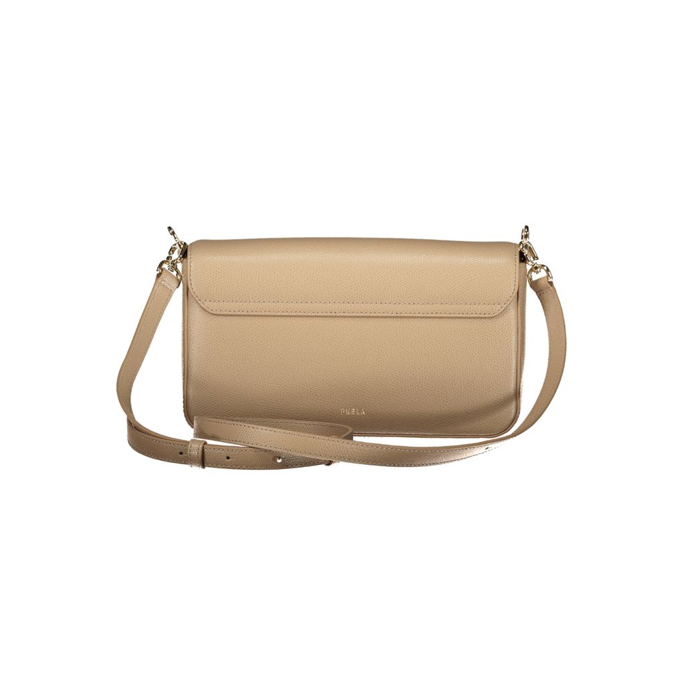 Furla Iride Leather Shoulder Bag in Beige