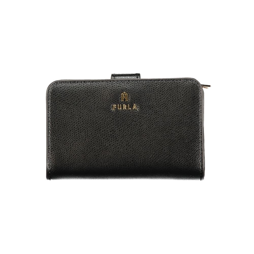 Furla Camelia M Compact Leather Wallet — Black