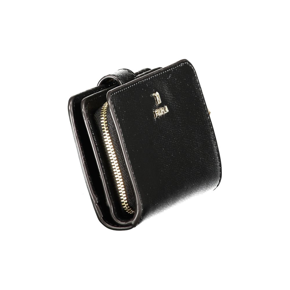 Furla Camelia M Compact Leather Wallet — Black