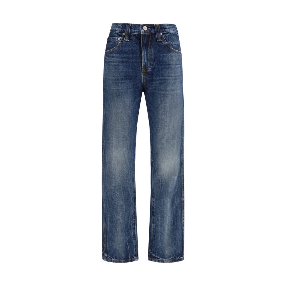 Khaite Farley High-Rise Straight Leg Jeans