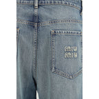 Miu Miu Stone-Washed Straight Leg Jeans