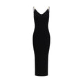 Versace Safety Pin Medusa Ribbed Slip Midi Dress