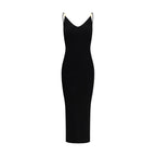 Versace Safety Pin Medusa Ribbed Slip Midi Dress