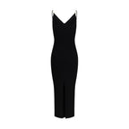 Versace Safety Pin Medusa Ribbed Slip Midi Dress